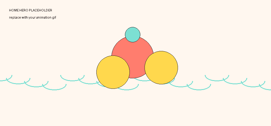 Animated Shrimpy figure spanning the hero section